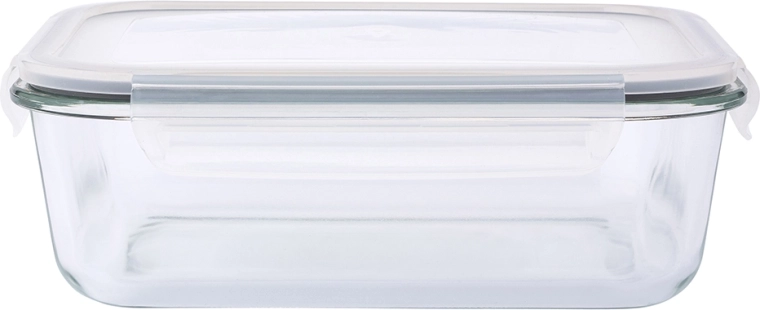 Boîte alimentaire rectangulaire en verre avec couvercle à clips 1,5 l
