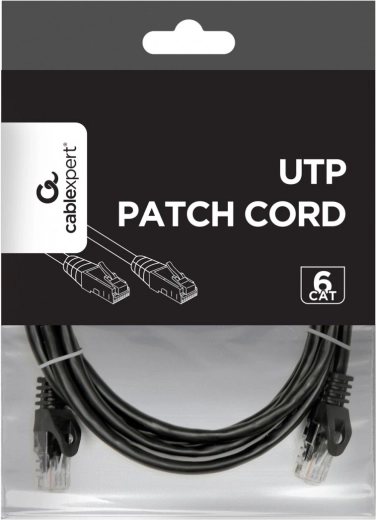 Câble patch réseau Cat 6 UTP 2 m noir