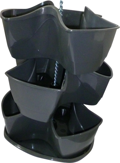 Pot de fleurs en cascade Coubi, graphite