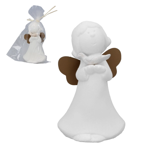 Ange avec colombe 11 cm – figurine décorative en céramique