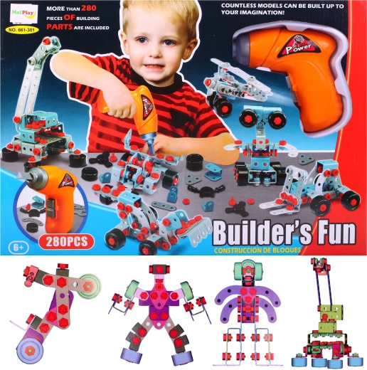 Mega constructeur avec perceuse – kit de construction 280 pièces