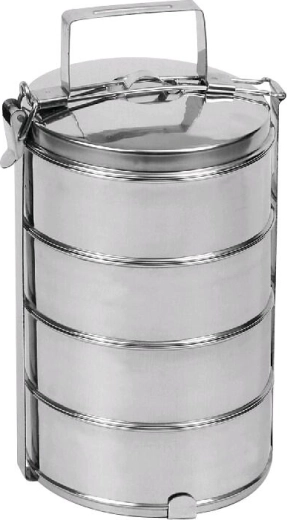 Porte-repas en acier inoxydable 16 cm, 4 pièces avec fermeture à pince