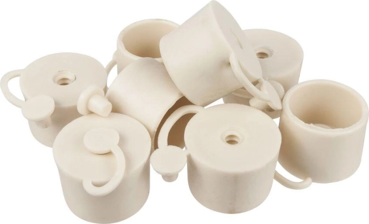 Bouchon de fermentation synthétique avec capuchon, 32 × 30 mm, blanc