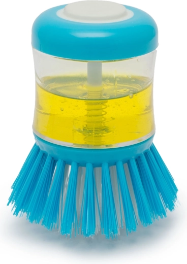 Brosse à vaisselle avec distributeur de liquide vaisselle – bleue