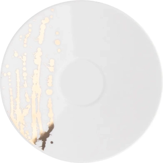 Splendor soucoupe 16 cm blanche avec décor doré