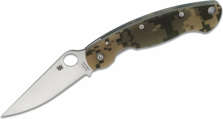 Spyderco Military Digital Camo couteau de poche tactique 10,2 cm, satin, G10