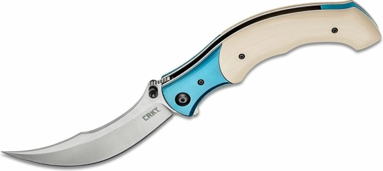 Couteau de poche pliant CRKT Ritual Ivory Blue 11 cm