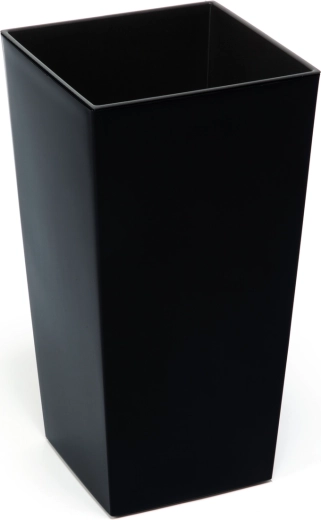 Pot Finezja 19 × 19 cm avec insert – pot de fleurs en plastique noir pour intérieur et extérieur