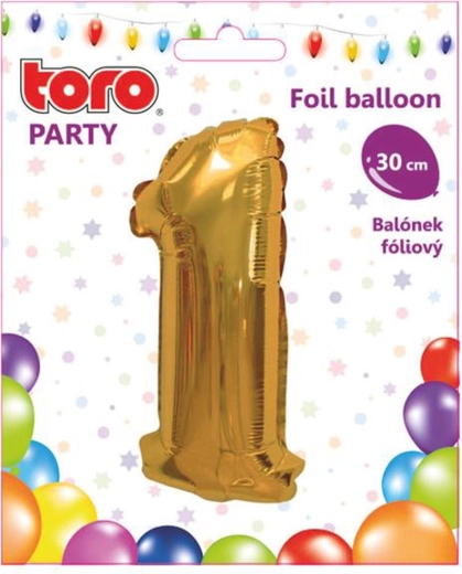 Ballon en feuille chiffre 1, 30 cm, doré