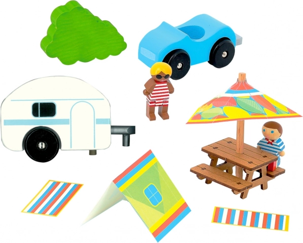 Figurines en bois Jeujura pour constructions Vacances au camping