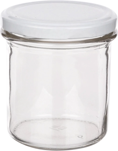 Lot de 6 bocaux en verre 350 ml avec couvercle blanc Ø 82