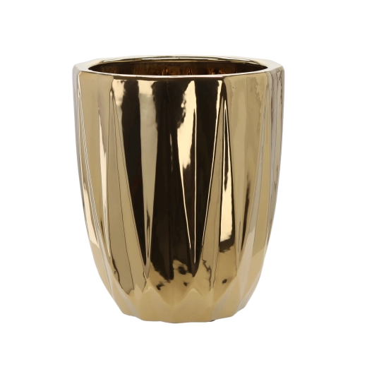 Cache-pot en céramique 30 × 30 × 36 cm – doré