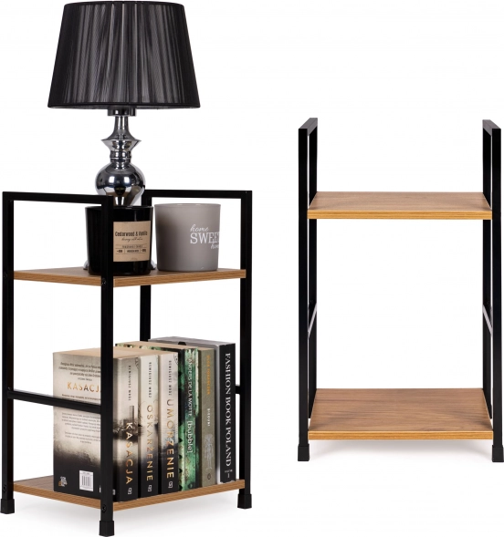 Bibliothèque en bois loft et table de chevet ModernHome avec 2 étagères