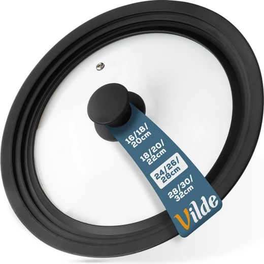 Couvercle universel en verre et silicone 24/26/28 cm