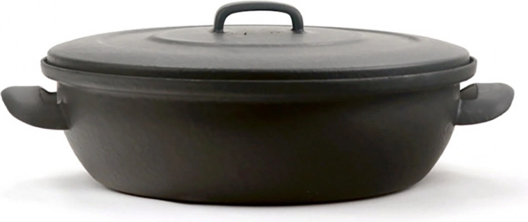 Plat à four émaillé avec couvercle 28 cm