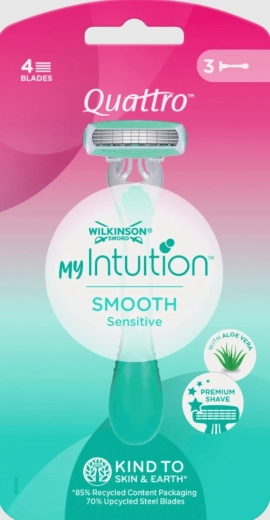 Rasoir jetable Wilkinson Quattro My Intuition Smooth Sensitive, 3 pcs