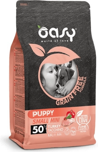 Oasy Grain Free Adult Small/Mini aliment pour chiens à la dinde 2,5 kg