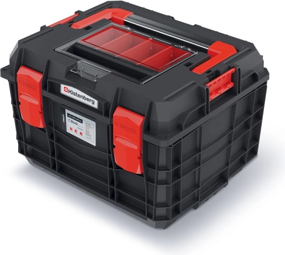 Mallette à outils avec poignée en aluminium et organiseur 45 × 38 × 29,7 cm noir