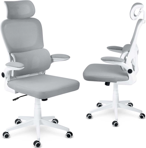 Chaise de bureau ergonomique Sofotel Formax en micro-maille, grise