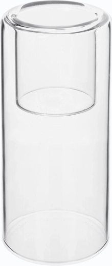 Bougeoir en verre transparent pour bougie chauffe-plat 14,5 cm