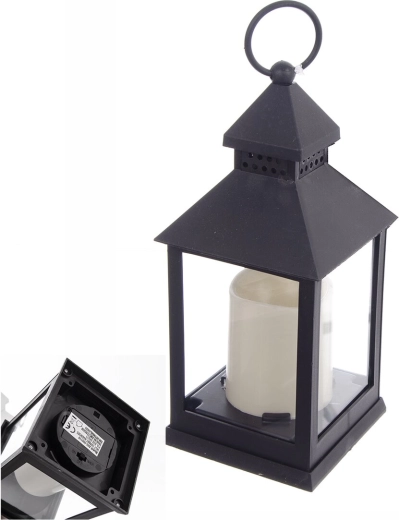 Lanterne décorative LED UH noire 23 cm