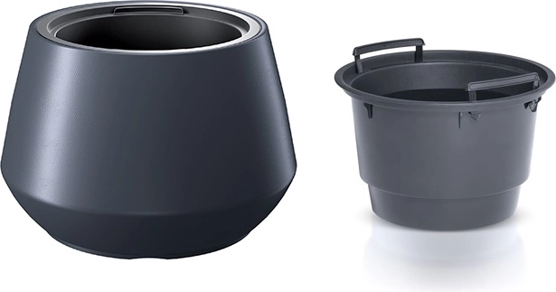 Pot de fleurs avec insert 43,6 cm anthracite