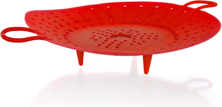 Cuiseur vapeur en silicone CULINARIA 21,5 cm rouge