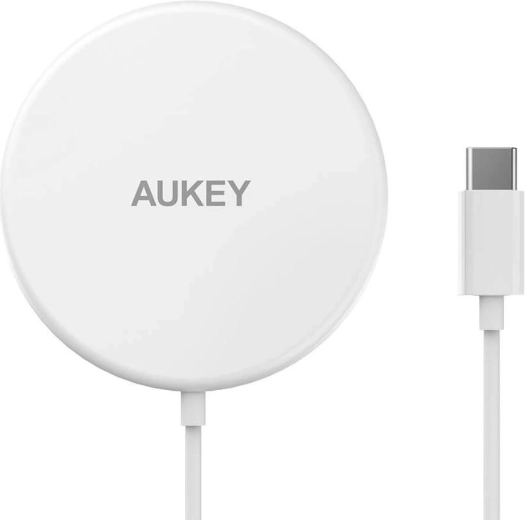 Aukey Aircore Magnetic LC-A1 chargeur sans fil blanc MagSafe Qi 15 W USB‑C