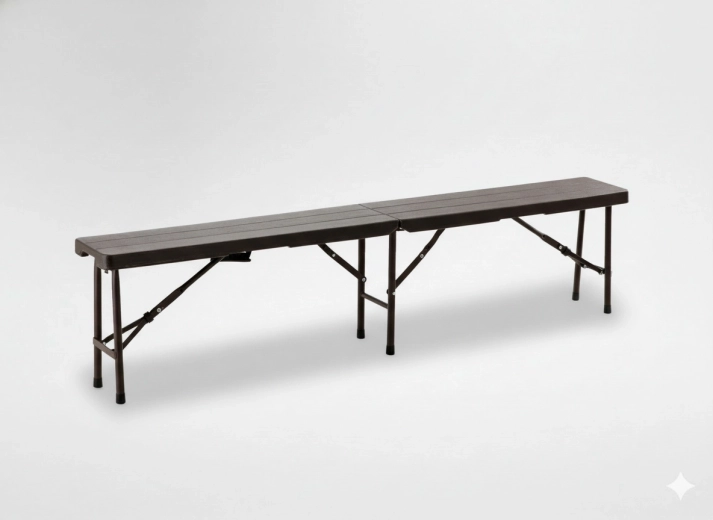 Banc de camping pliant 180 × 25 × 43 cm marron