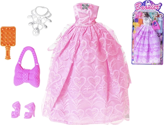 Robe pour poupée avec accessoires - 1 pièce