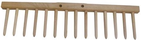 Râteau en bois sans manche 48 cm, 14 dents