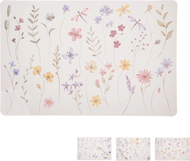 Set de table en plastique (UH) fleurs printanières 43,5 × 28,5 cm – assortiment