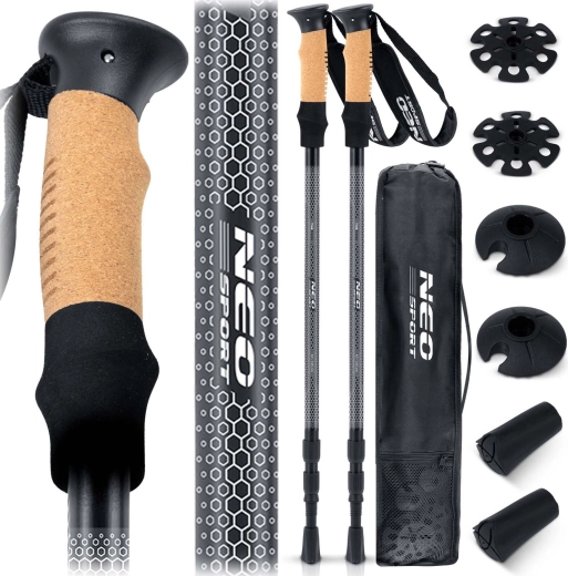 Bâtons de trekking Neo-Sport NS-380 avec poignée en liège et système antichoc