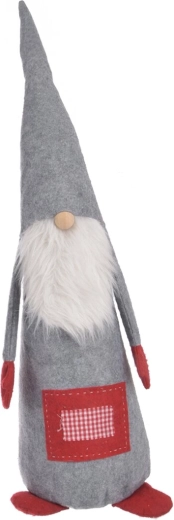 Lutin de Noël décoratif en polyester gris clair 95 cm