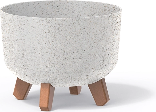 Cache-pot sur pieds Gracia Standard Eco Wood 23,5 cm – blanc