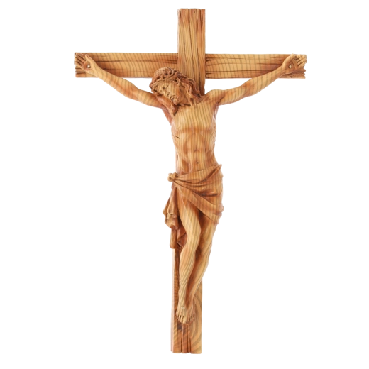 Croix murale avec figure de Jésus, polyresine, 24 × 6,5 × 36 cm