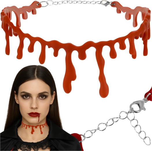Ruhhy collier ras-de-cou ensanglanté pour Halloween - 1 pièce