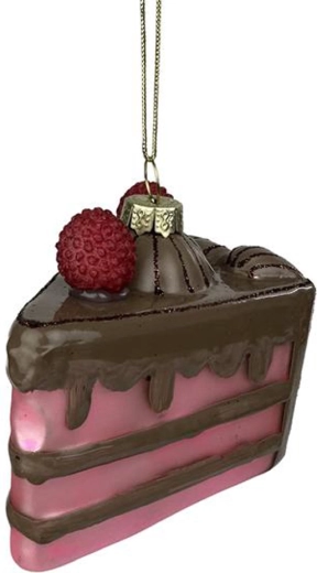 Ornement de Noël – gâteau en verre 8,8 × 6,7 × 8,3 cm