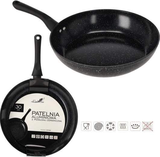 Poêle en aluminium 30 cm avec revêtement céramique pour induction