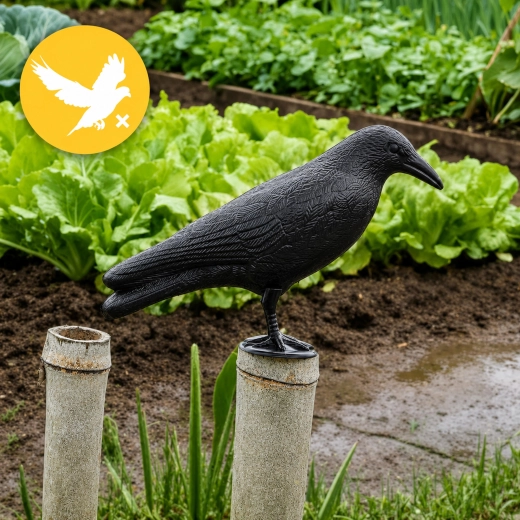 Grand corbeau – répulsif à oiseaux pour balcon et jardin 32 × 11 × 20 cm - 1 pièce