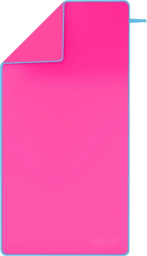 Serviette en microfibre à séchage rapide NILS Camp rose‑bleu 140 × 70 cm