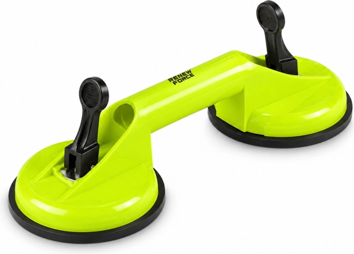 Double ventouse pour verre et carrelage, capacité jusqu’à 90 kg