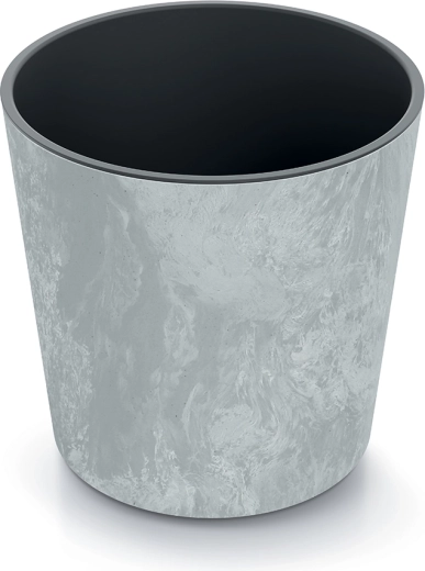 Cache-pot Urbi Round Effect avec insert 25 cm béton