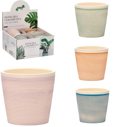 Cache-pot en céramique 13,3 × 13,3 × 12,8 cm – motifs assortis