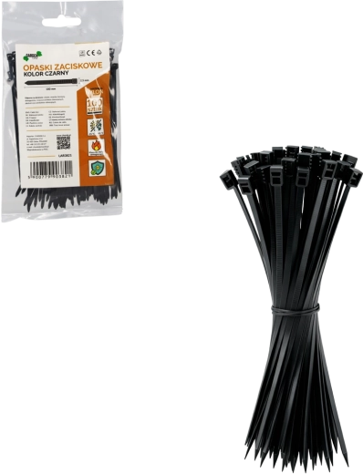 Lot de colliers de serrage 2,5 × 100 mm, noirs (100 pcs)