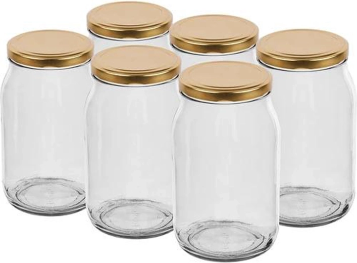 Set de bocaux Twist 900 ml avec couvercle 82 mm, 6 pièces