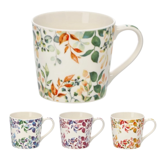 Mug en porcelaine à motif botanique 400 ml