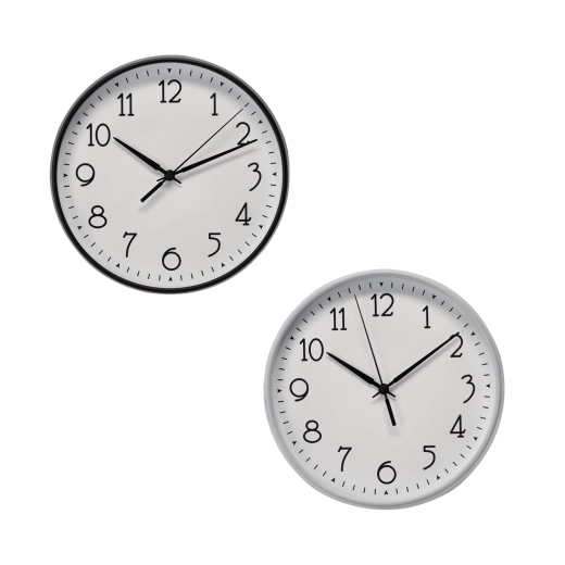 Horloge murale ronde 23 cm – blanc/noir