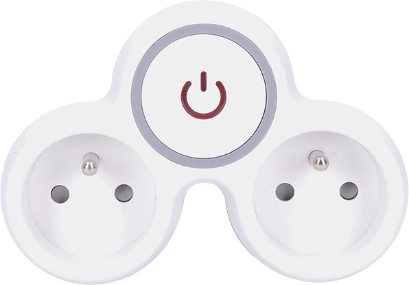 Solight multiprise à brancher avec interrupteur 2× prise, blanc-gris
