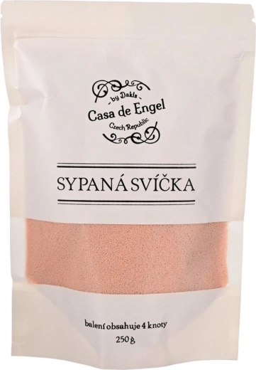 Cire pour bougies en poudre rose avec 4 mèches (250 g)